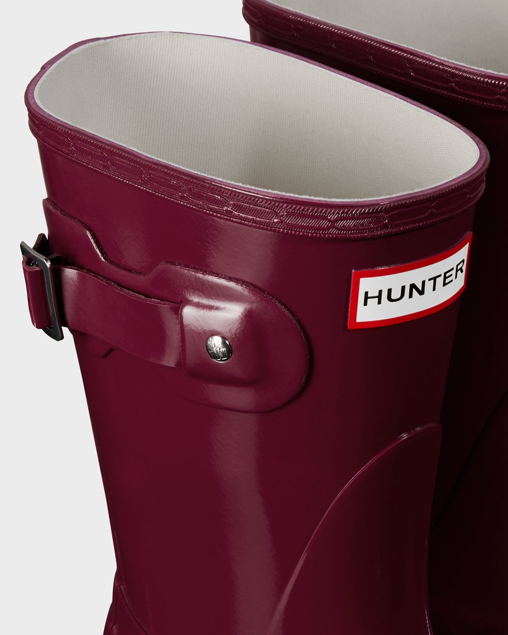 Womens Hunter Short Rain Boots Claret/Red - Original Gloss - 8490357-TM